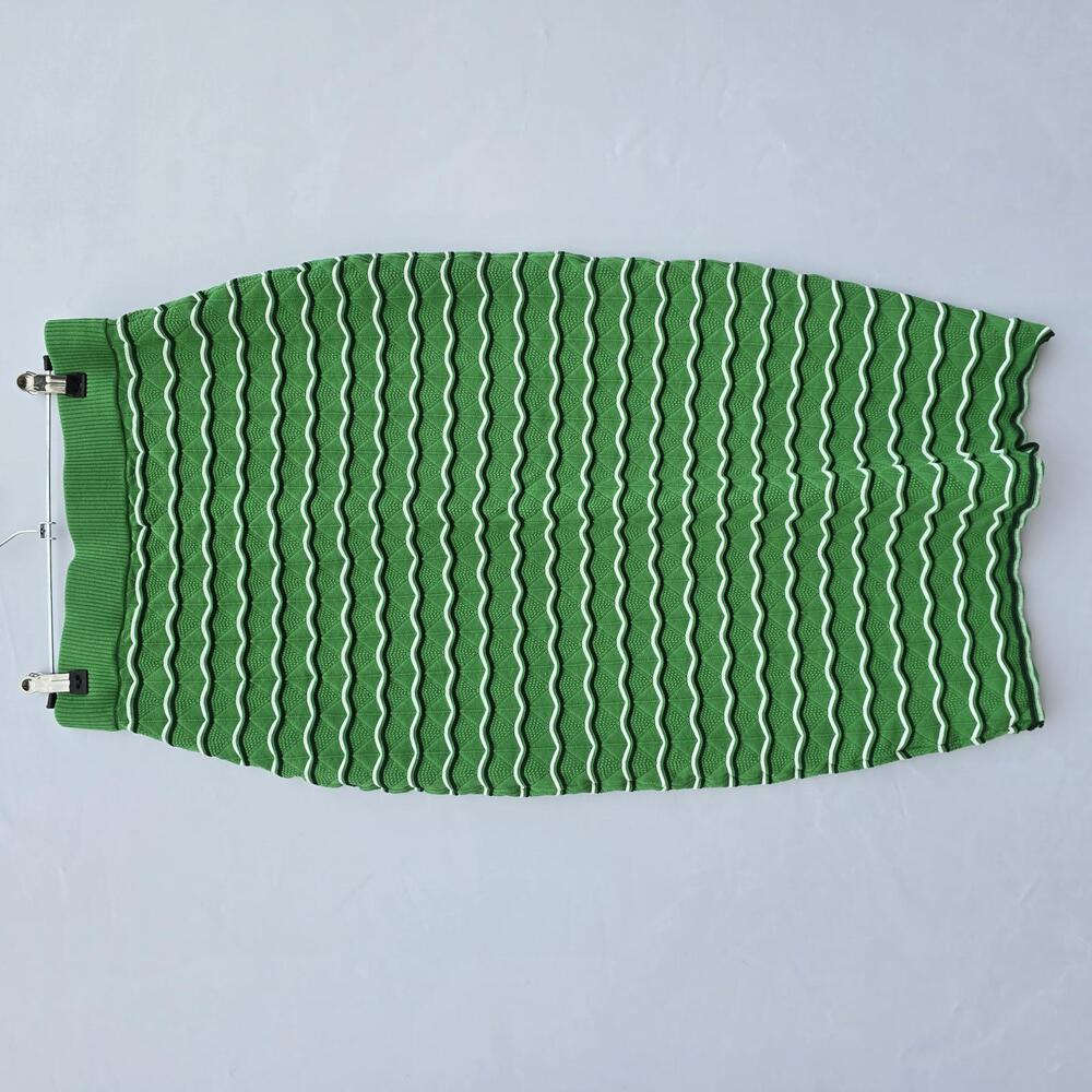 Pearl by Lela Rose Green Textured Knit Pencil Skirt – Size M - Picture 6 of 6